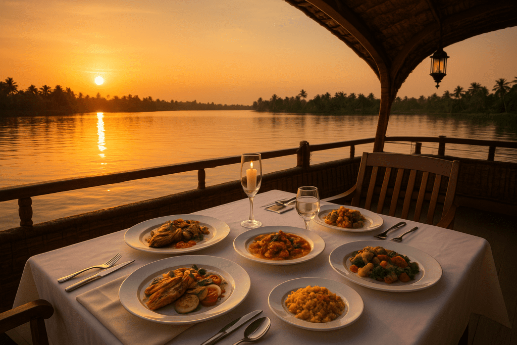 best houseboat in kollam-seafood dishes houseboat